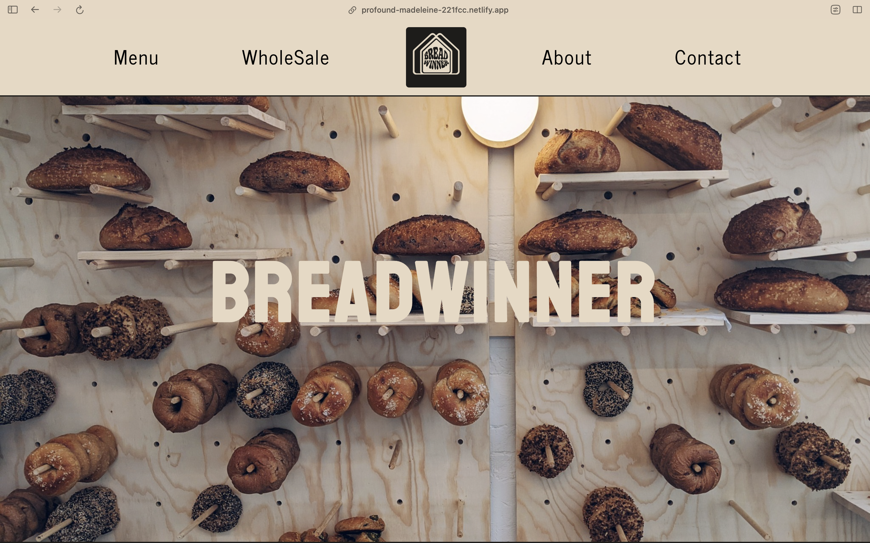 screenshot of BreadWinner website